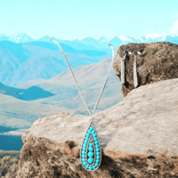 Necklace/Earring Set - silver, turquoise 