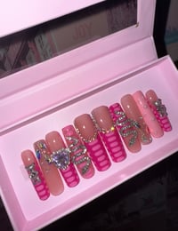 Pink Luxury Croc Bling Nail Set
