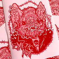 Image 1 of Bat Pack Pink And Red Print