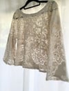 Ready Made Size 10 Vintage Lace 3/4 Sleeve Smock Top with Free Postage 