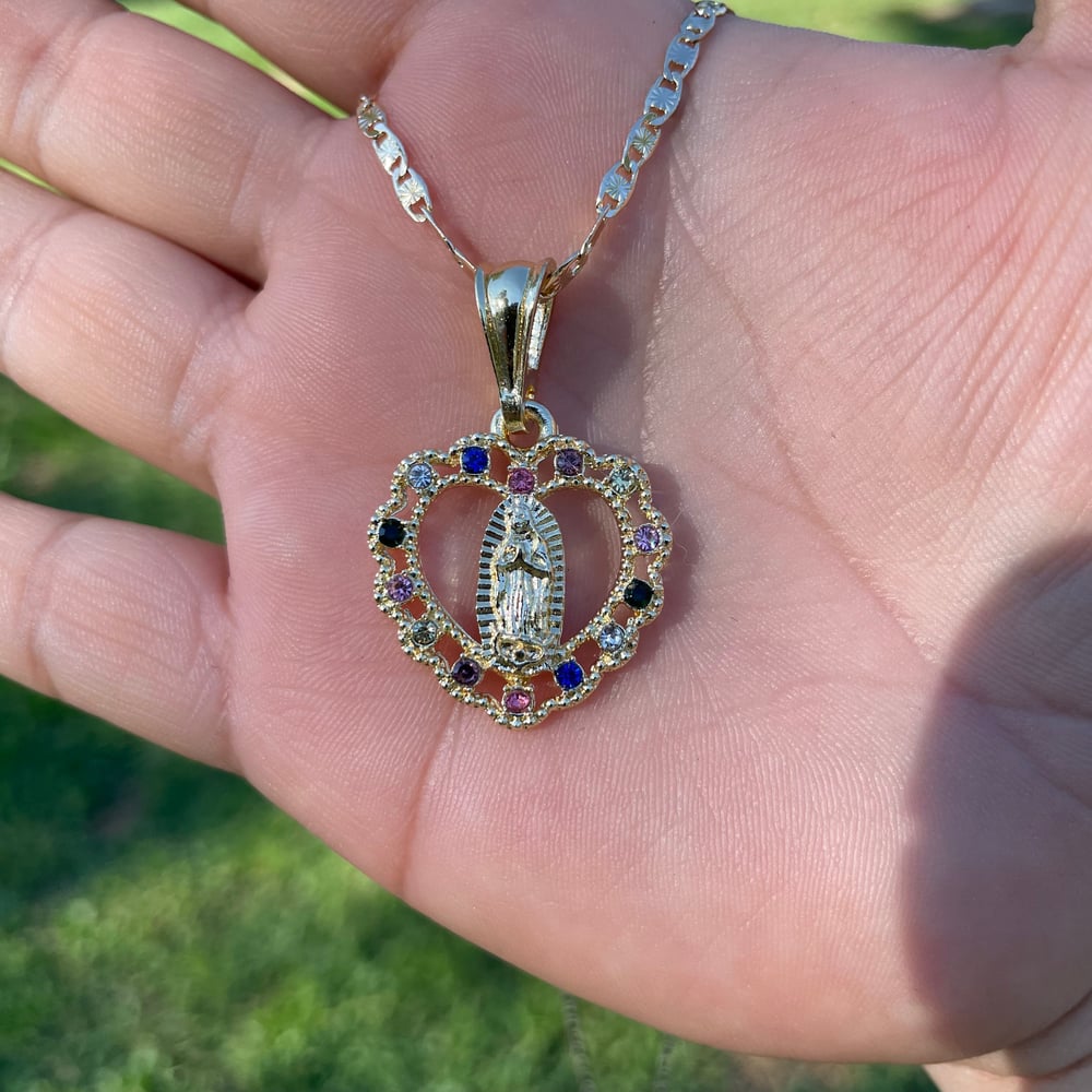 Virgecita gemstone heart necklace