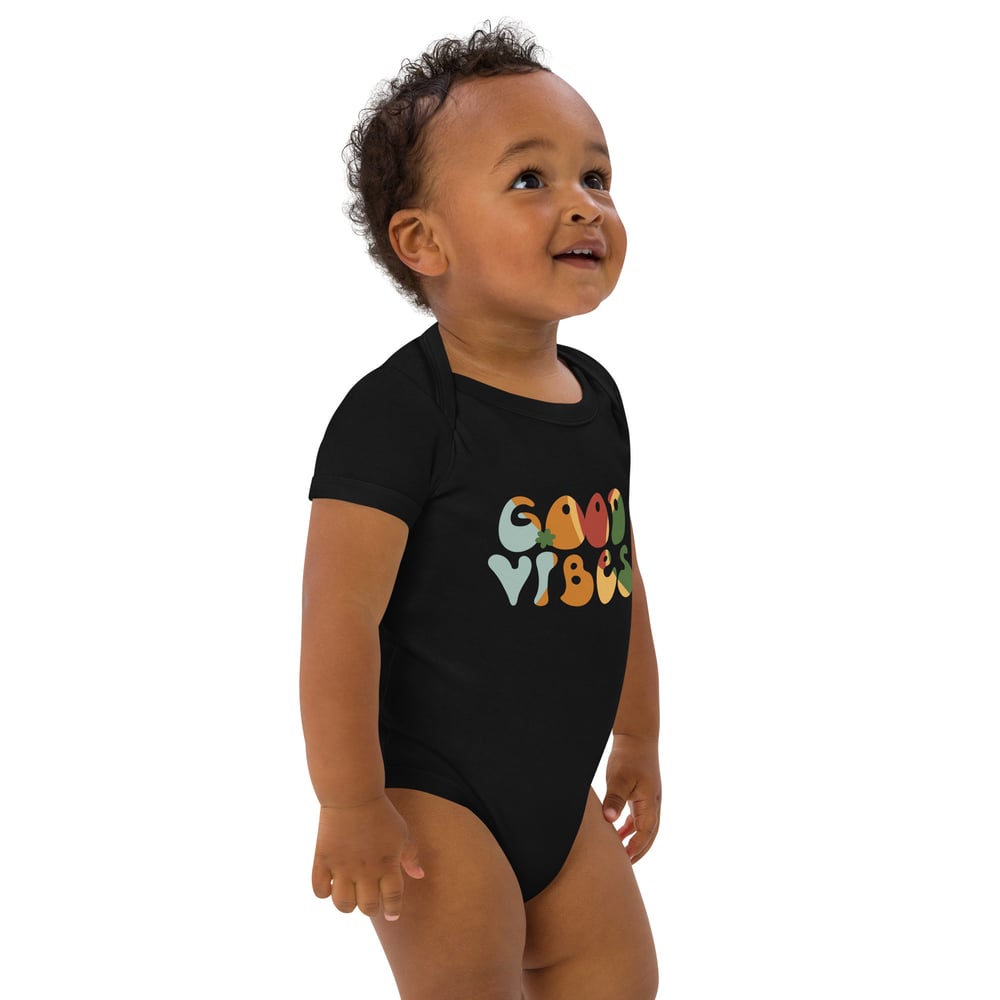 Image of Organic cotton Good Vibes baby bodysuit