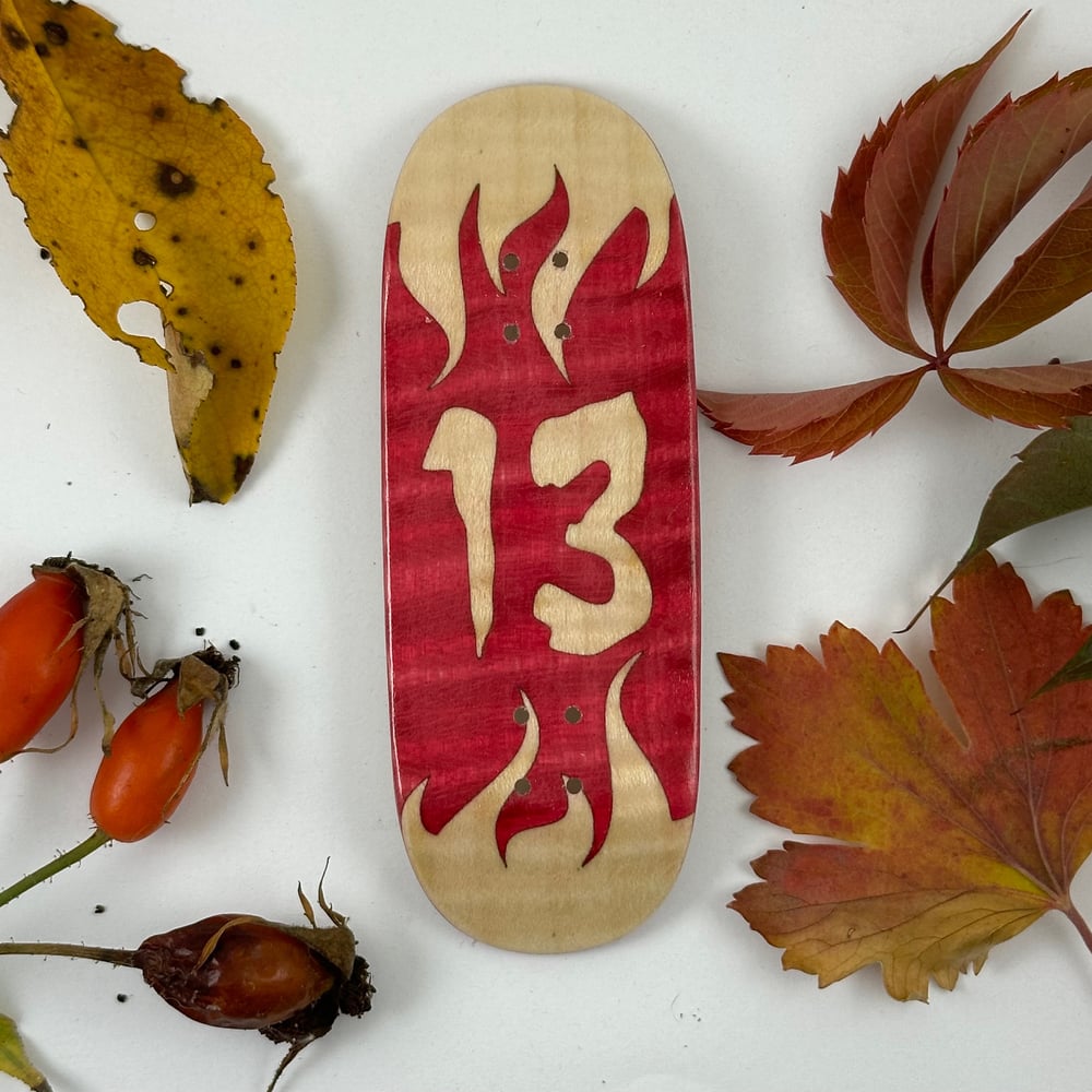 Image of Friday the 13th split ply red&white deck