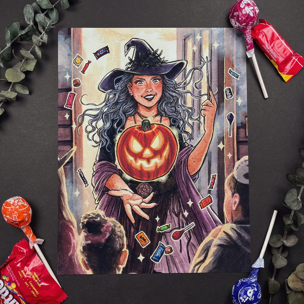 Enchanting Witch Signed Watercolor Print