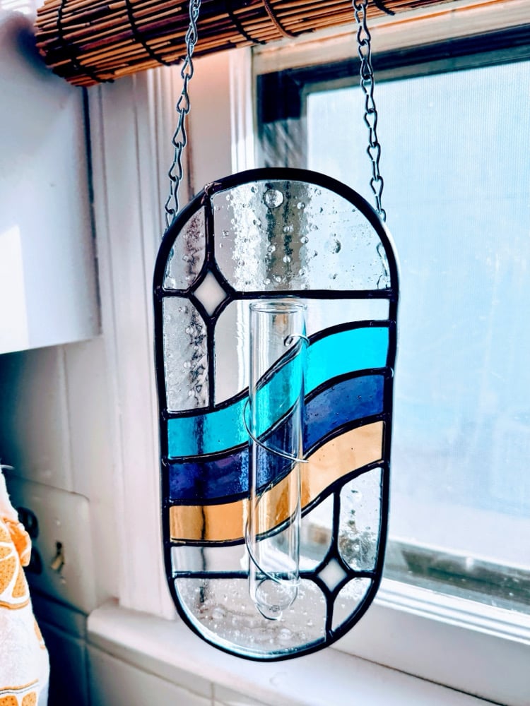 Image of Stained glass sun catcher with propagation tube