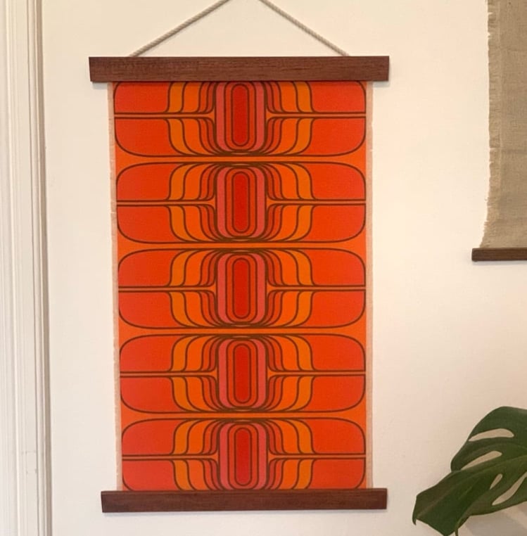 Image of Teleport in orange small Vintage Groove Wall Hanging