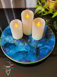 Image 1 of 15" Epoxy Resin Art Lazy Susan Turntable 'The Knight of Cups'