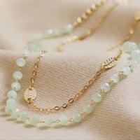 Image 2 of Lisa Angel Set of 2 Leaf & Green Beaded Necklace