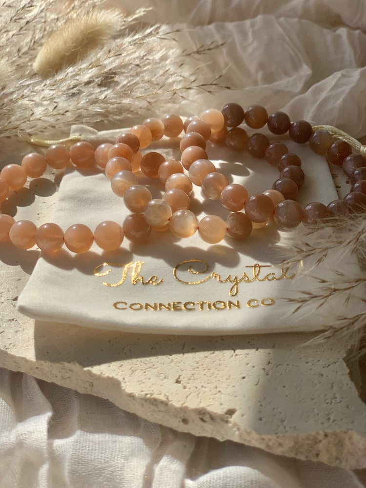 Image of Peach Moonstone Bracelets 