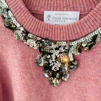 Image 2 of Repurposed Pink Cashmere Jumper With Sequins (Whistles)
