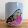 Pink Robin Blue Mug