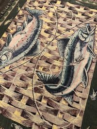 Image 2 of Vintage Trout Basket Weave Blanket
