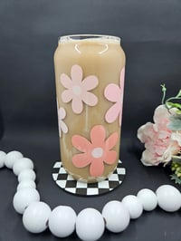 Image 1 of Peach Daisy Libbey Glass Cup