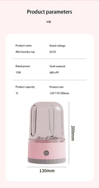 Image 24 of Mini Laundry Cup 1L Wireless Portable Underwear&Socks Automatic Washing Machine Rechargeable