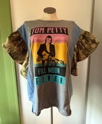 Image 2 of Upcycled “Tom Petty/Full Moon Fever” kantha butterfly sleeve top