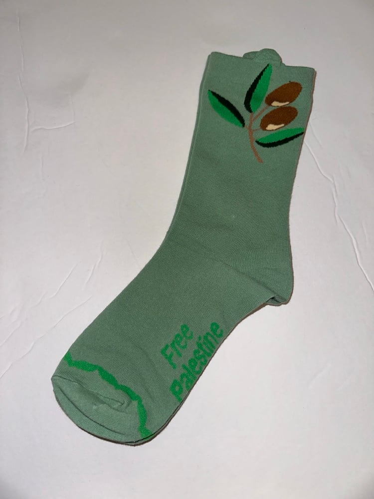 Image of Women's Free Palestine Olive Socks