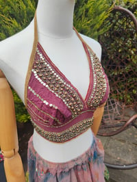 Image 2 of Bralette halter neck top -rust nude 6-14