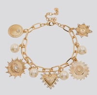 Gold Heart Charm Bracelet