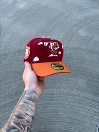Image 1 of PARTLY CLOUDY MULTI TONE MAROON TORONTO BLUEJAYS CUSTOM FITTED HAT