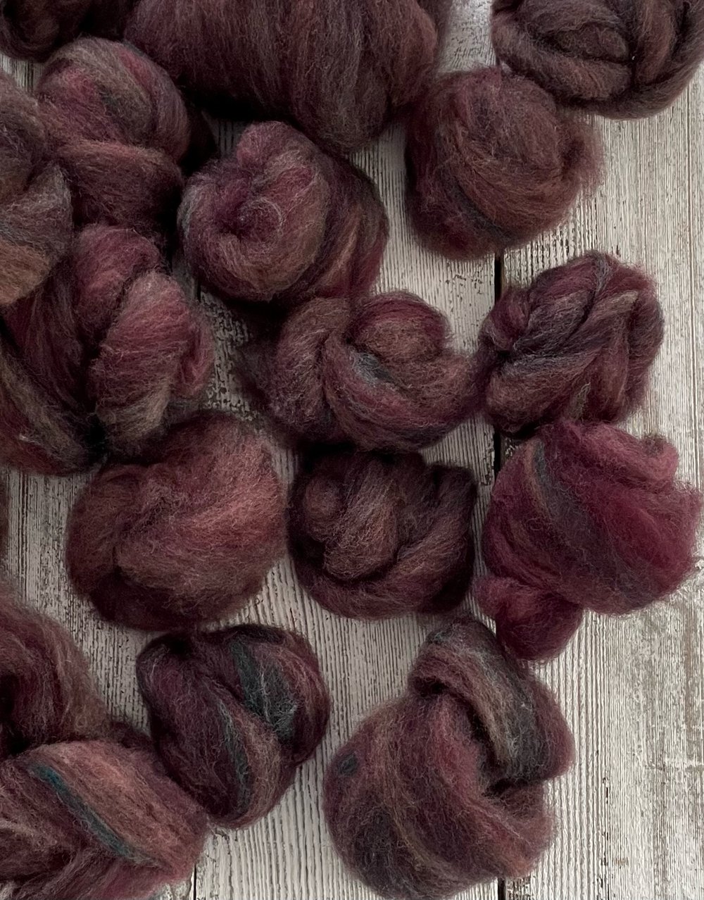 4 oz. • Ivy & Wine (Heathered): on Gulf Coast Native, Falkland, Cheviot, Targhee, bamboo, silk