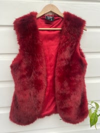 Image 2 of faux fur red vest 