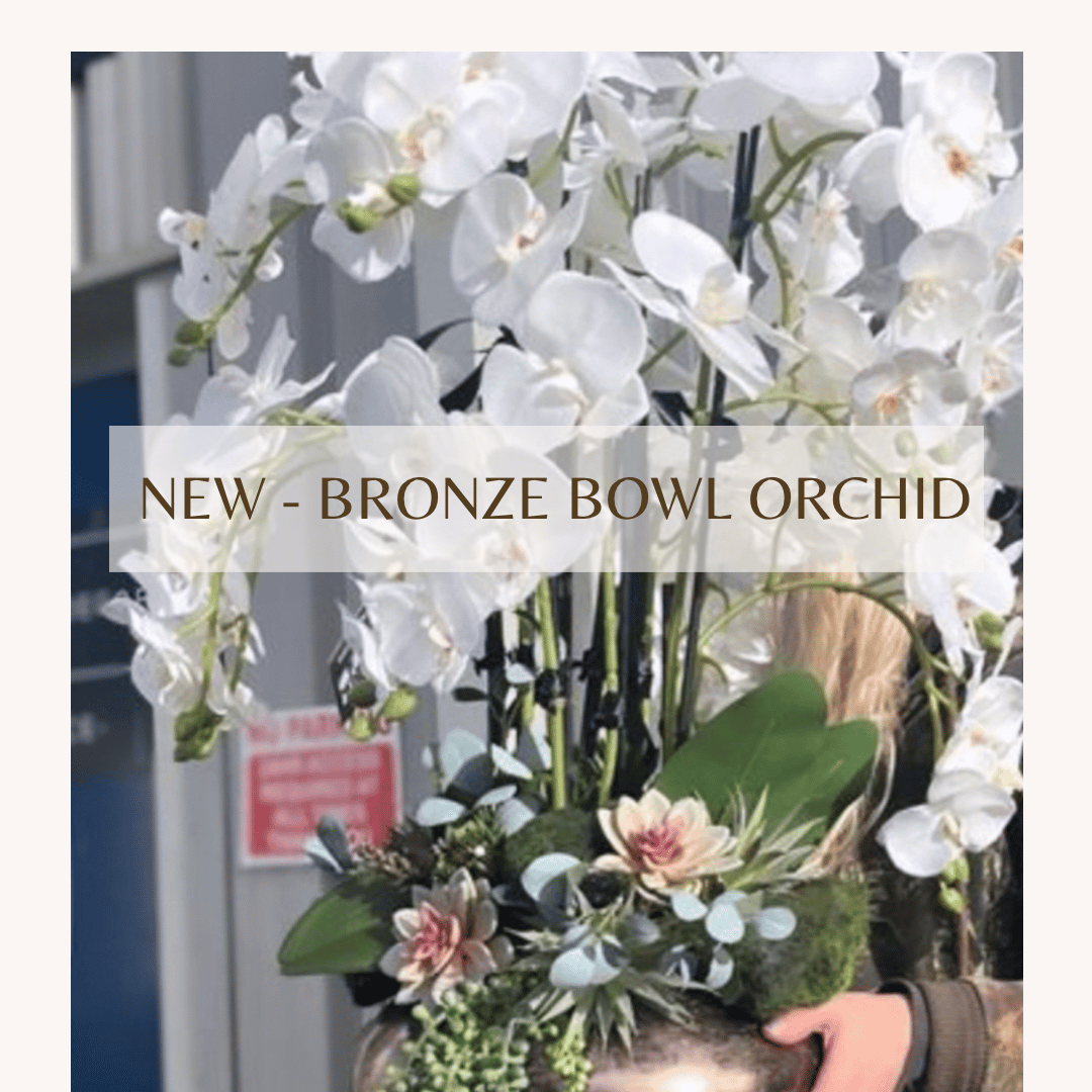Image of BRONZE COLLECTION - Bronze medium bowl orchid - 2 sizes