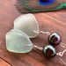 Image of Seafoam Seaglass Earrings with Sterling Silver Wire and Tahitian Pearls