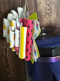 Image 3 of Tropical Fruit Tumbler Straw Topper Bow