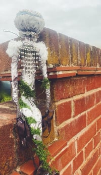 Image 2 of Sitting pearly fungi - handmade - mushroom core