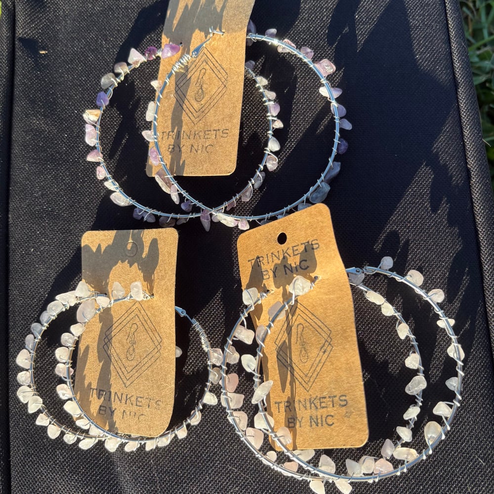 Image of crystal hoop earrings