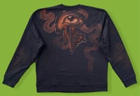 Image 2 of “MONSTERA RIBCAGE” CUSTOM BLEACH PAINTED PULLOVER SWEATER XL