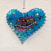 LARGE NARROWBOAT SCENE HEART