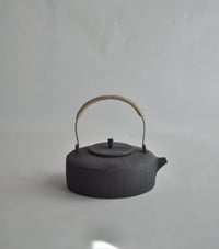 Image 1 of Black Ridged Teapot - Wheel-thrown with Custom Matte Glaze