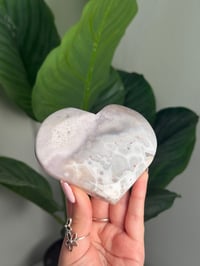 Image 2 of FLOWER AGATE X PINK AMETHYST HEART -MADAGASCAR- E