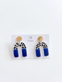 Paire de boucles d'oreilles céramique TOTEM U rouge