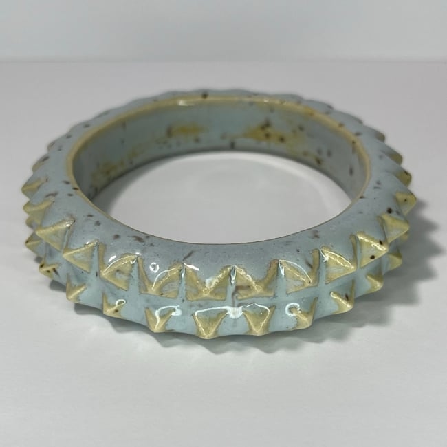 Pale Blue Moon Studded Bracelet - 7.25 in Inner Diameter
