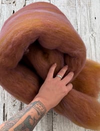 Image 4 of Colorjoy Cloud, Marigold - XL  7.8 oz. Luxury Batt: Corriedale x CVM fleece, Shaniko, Silk