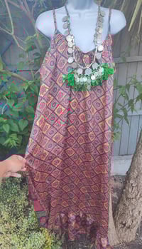 Image 3 of Pefkos maxi dress - Red green checks  Size 10-18 uk