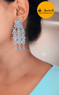 Image 3 of BBE_9104_American Diamond Big 3 Layer Earrings