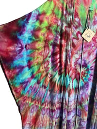 Image 2 of M Woven Long Kimono in Bright Spiral Ice Dye