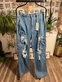 Image 1 of NWT distressed denim jeans 
