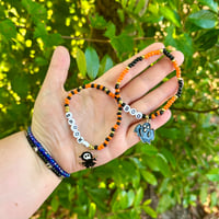 Image 2 of “Spooky” -Halloween Beaded Grim Reaper Charm Bracelet