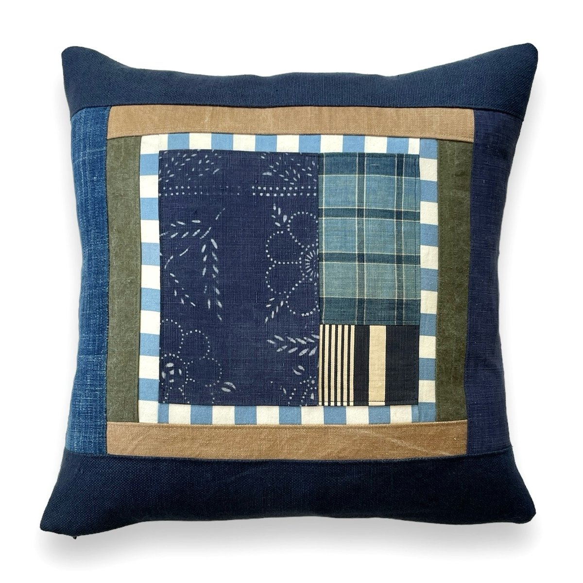 Image of INDIGO COLLAGE PILLOW #1