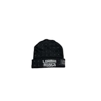 Image 1 of LR RHINESTONE BEANIE BLACK