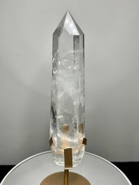 Image 3 of Polished Clear Quartz Crystal Point In Custom Stand #2866
