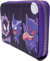 Image 2 of Loungefly Pokémon Gengar Evolution Zip Wallet