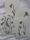 Snowdrops Monotype - pack of 4 A6 prints 