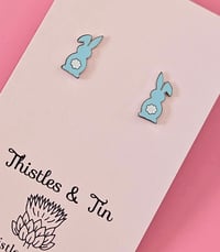 Image 4 of Enamel Bunny Studs - SKU 649