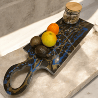 Image 5 of Large Dual-Sided Cutting & Serving Board - Artificial Stone + Wood Insert LY 63×22cm