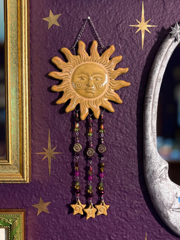 Image of Beaded Sun Wall Hanging #1 (discounted)